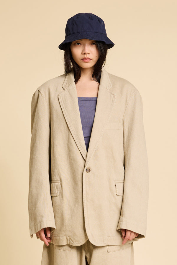 denimist Deconstructed Blazer Printed Light Sand