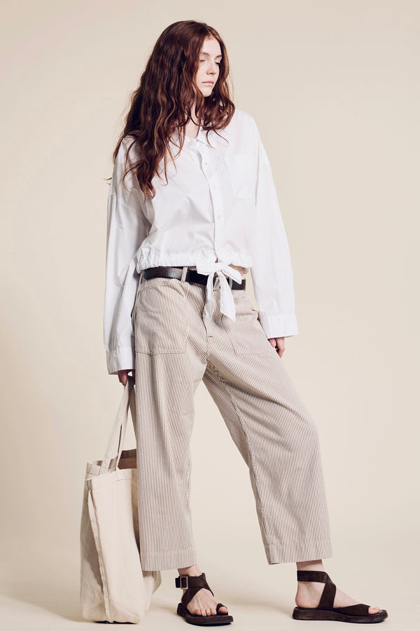 denimist Georgia Work Pant Brown Railroad Stripe