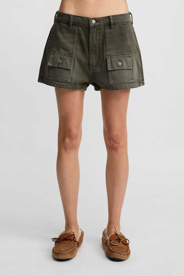 Denimist Haisley Short Vintage Dark Olive
