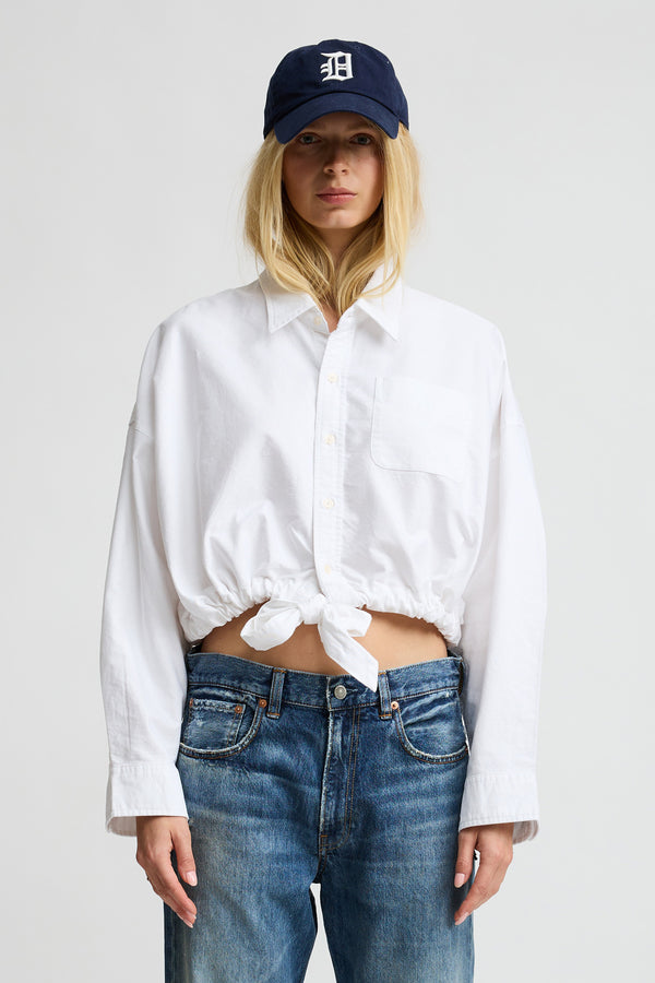 Denimist Long Sleeved Front Tie Shirt White