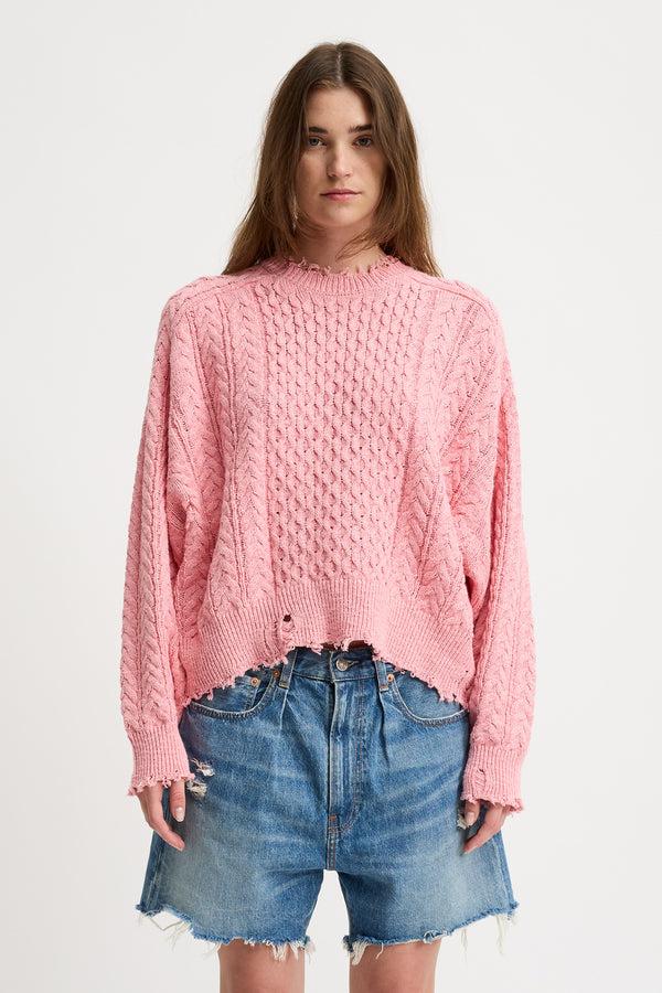Denimist Oversized Aran Sweater Pink