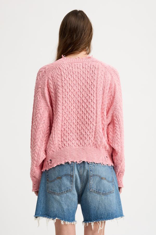 Denimist Oversized Aran Sweater Pink
