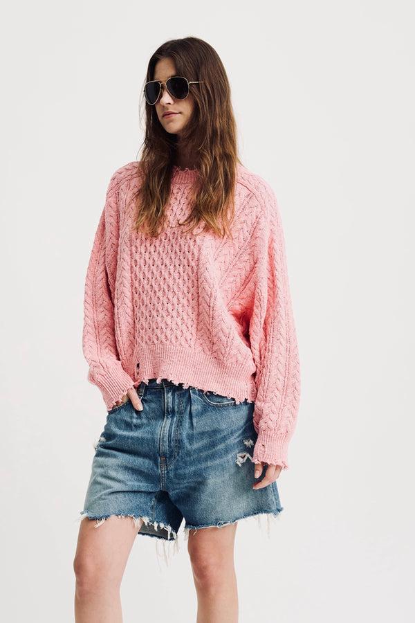 denimist Oversized Aran Sweater Pink