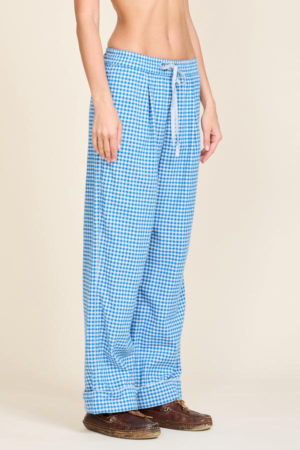 Denimist PJ Pant Bright Blue Mini Gingham