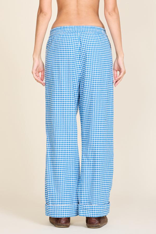 Denimist PJ Pant Bright Blue Mini Gingham