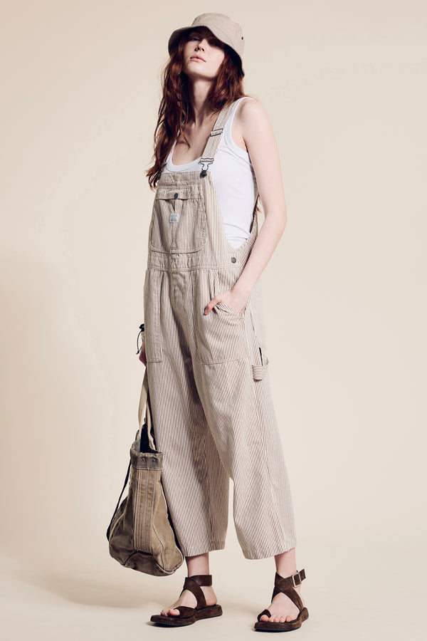 denimist Relaxed Overall Brown Railroad Stripe