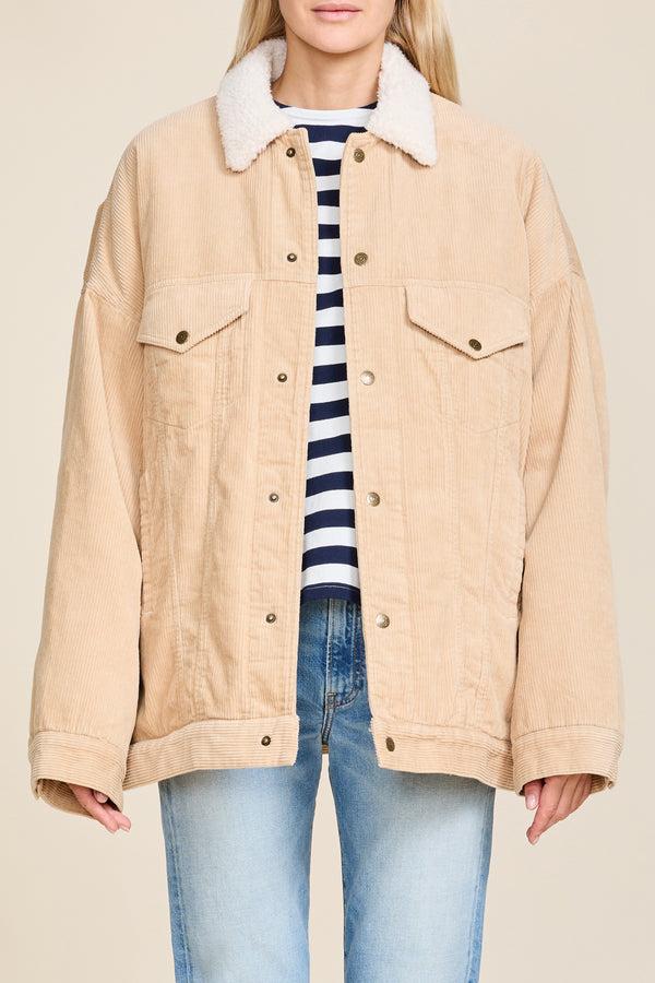 Denimist Serena Trucker Jacket Beige Corduroy