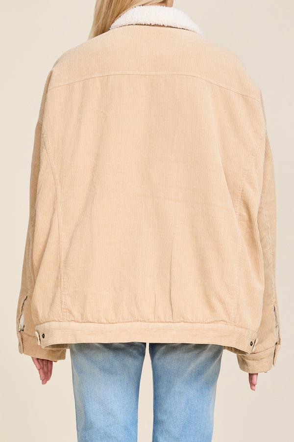 Denimist Serena Trucker Jacket Beige Corduroy