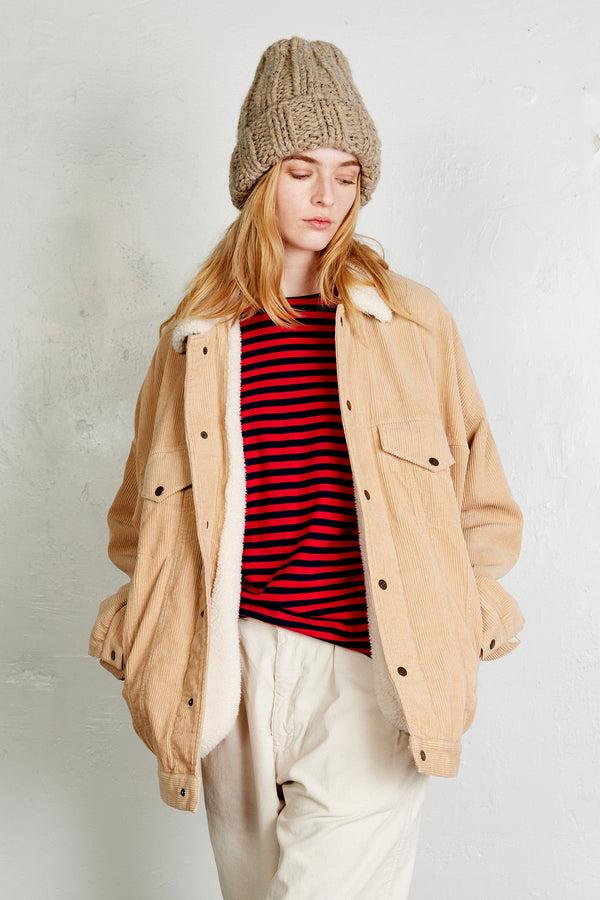 Denimist Serena Trucker Jacket Beige Corduroy