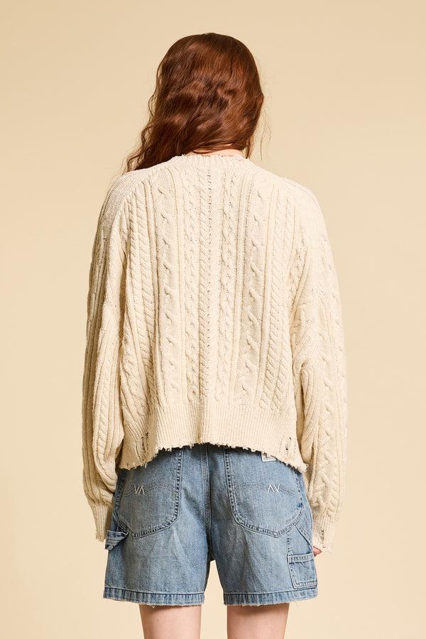 Denimist Shadow American Flag Sweater Ecru Slub