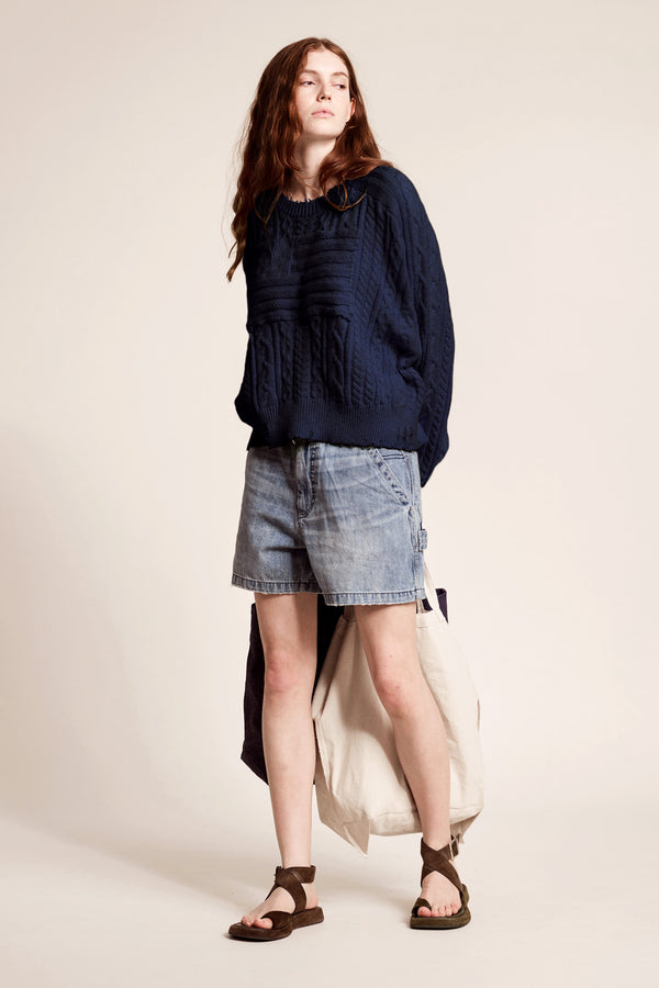 denimist Shadow American Flag Sweater Navy