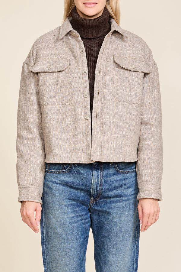 denimist Shrunken CPO Jacket Tan Herringbone