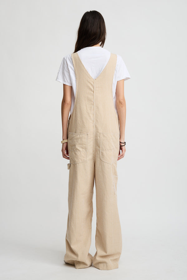 Denimist Slouch Bib Overall Railroad Khaki
