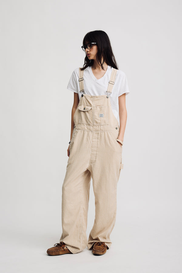 denimist Slouch Bib Overall Railroad Khaki