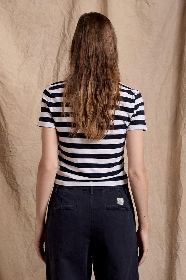 Denimist Striped Baby T Ecru/Navy Wide Stripe