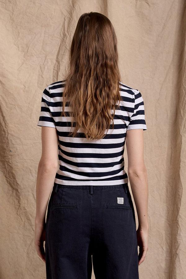 Denimist Striped Baby T Ecru/Navy Wide Stripe