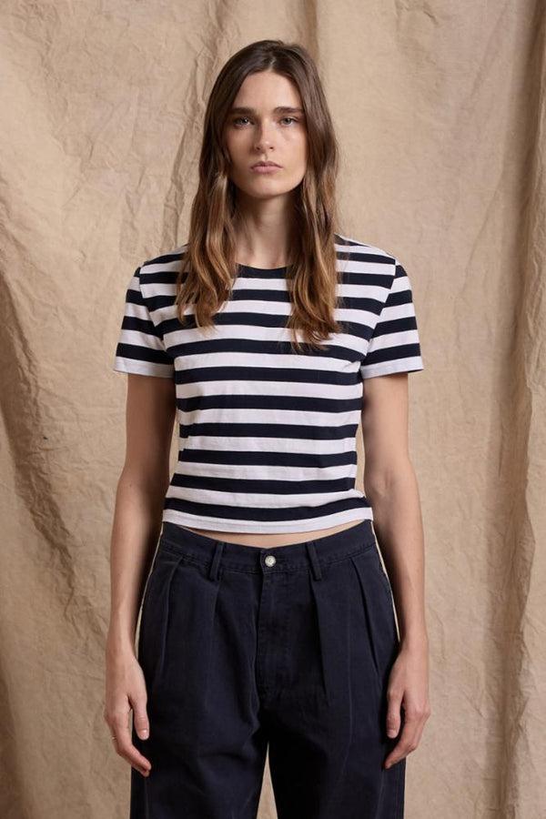 denimist Striped Baby T Ecru/Navy Wide Stripe