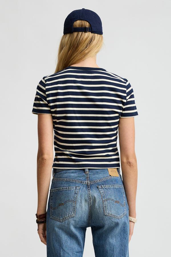 Denimist Striped Baby Tee Wide Navy/Cream Stripe