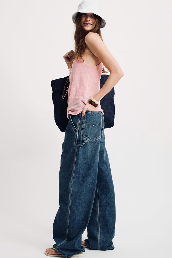 denimist Teri Wide Leg Carpenter Pant Shane Indigo