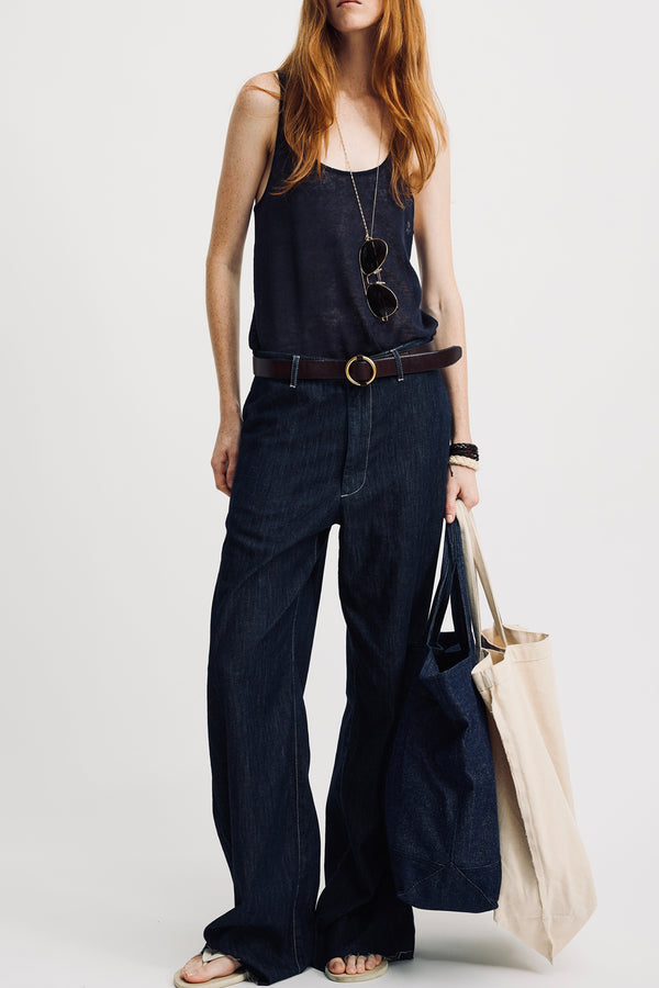 denimist Teri Wide Leg Jean Drapey Rinse Indigo