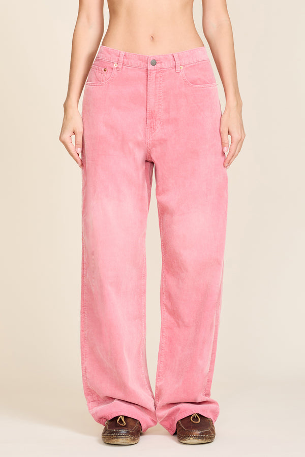 Denimist Teri Wide Leg Pant Faded Pink Corduroy
