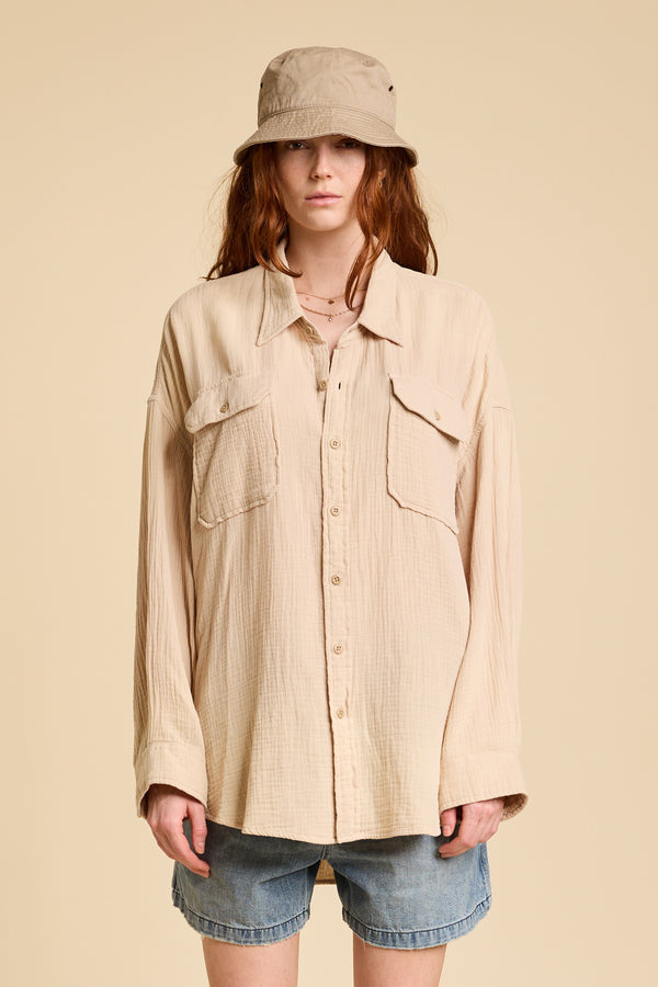 Denimist Utility Shirt Light Sand Gauze