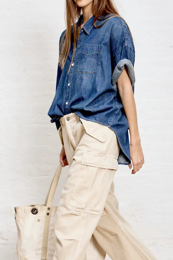 Denimist Wide Leg Cargo Pant Vintage Khaki