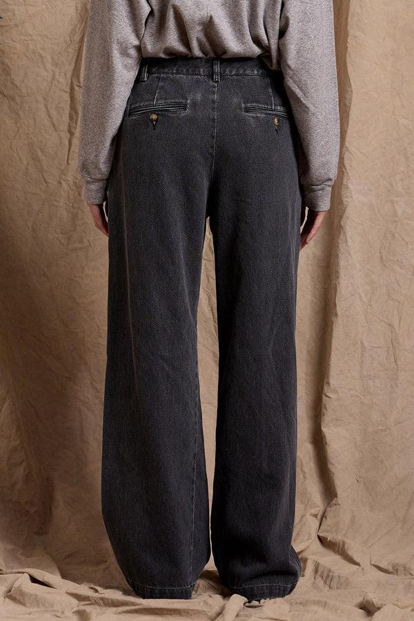 Denimist Double Pleat Wide Leg Chino Printed Indigo