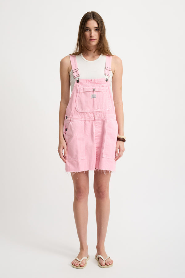 Denimist Relaxed Overall Short Garment Dyed Orchid Pink