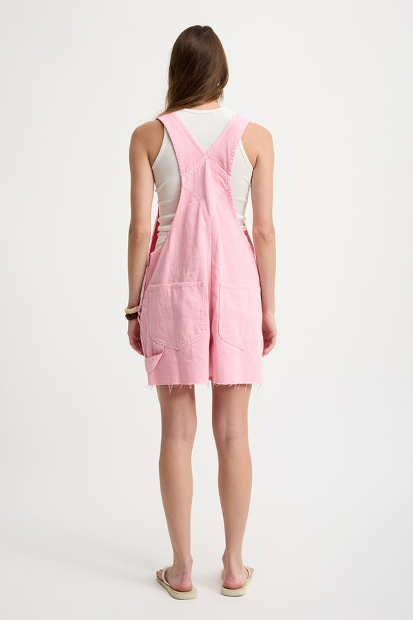 Denimist Relaxed Overall Short Garment Dyed Orchid Pink