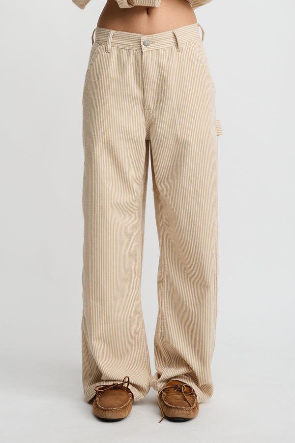 Denimist Teri Wide Leg Carpenter Pant Railroad Khaki