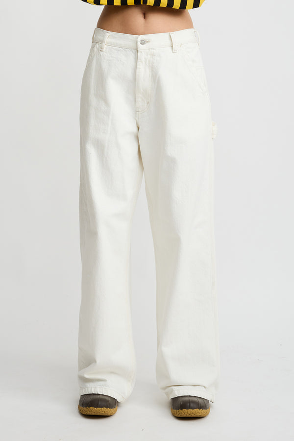 Denimist Teri Wide Leg Carpenter Pant Vintage Cream