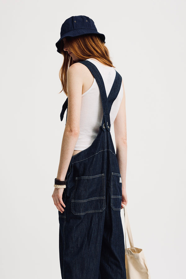 Denimist Tie Strap Relaxed Overall Drapey Rinse Indigo