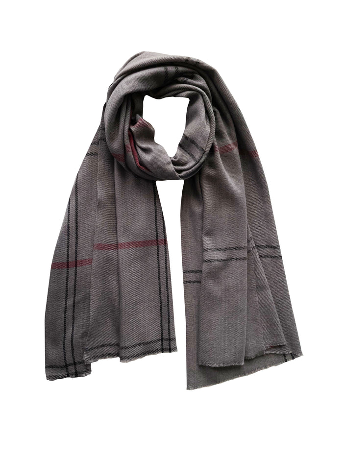 Denis Colomb Abhaya Shawl Black Olive + Tibetan Red Monk + Black