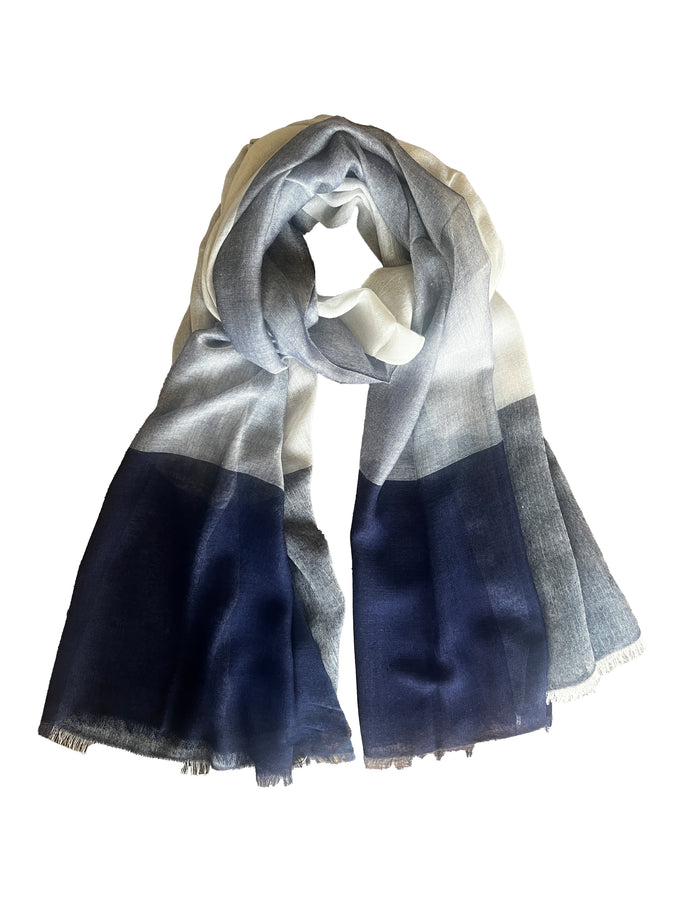 Denis Colomb Angkorwat Shawl Moonbeam + Midnight Blue