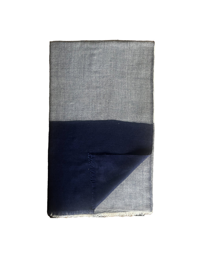 Denis Colomb Angkorwat Shawl Moonbeam + Midnight Blue