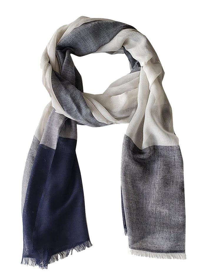 Denis Colomb Angkorwat Shawl Moonbeam + Midnight Blue