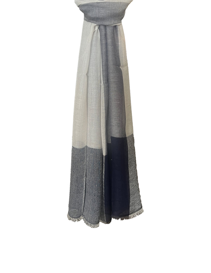 denis colomb Angkorwat Shawl Moonbeam + Midnight Blue