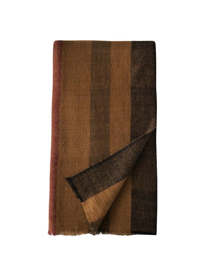 denis colomb Annapurna Stripe Stole Moutarde + Dark Khaki Brown + Midnight Blue + Tibetan Rend Monk