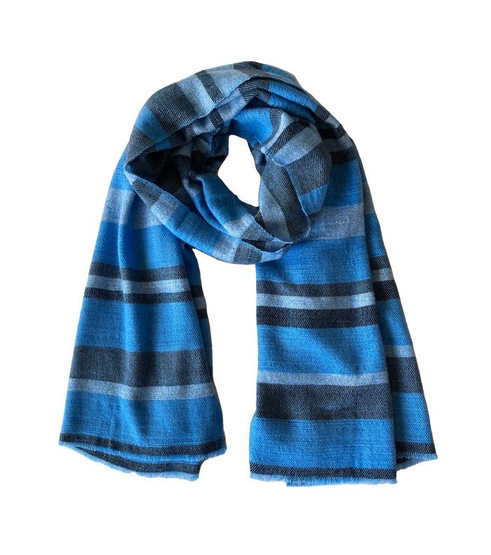 Denis Colomb Annapurna Stripe Stole Tengri Blue + Cash Blue + Moonless + Black