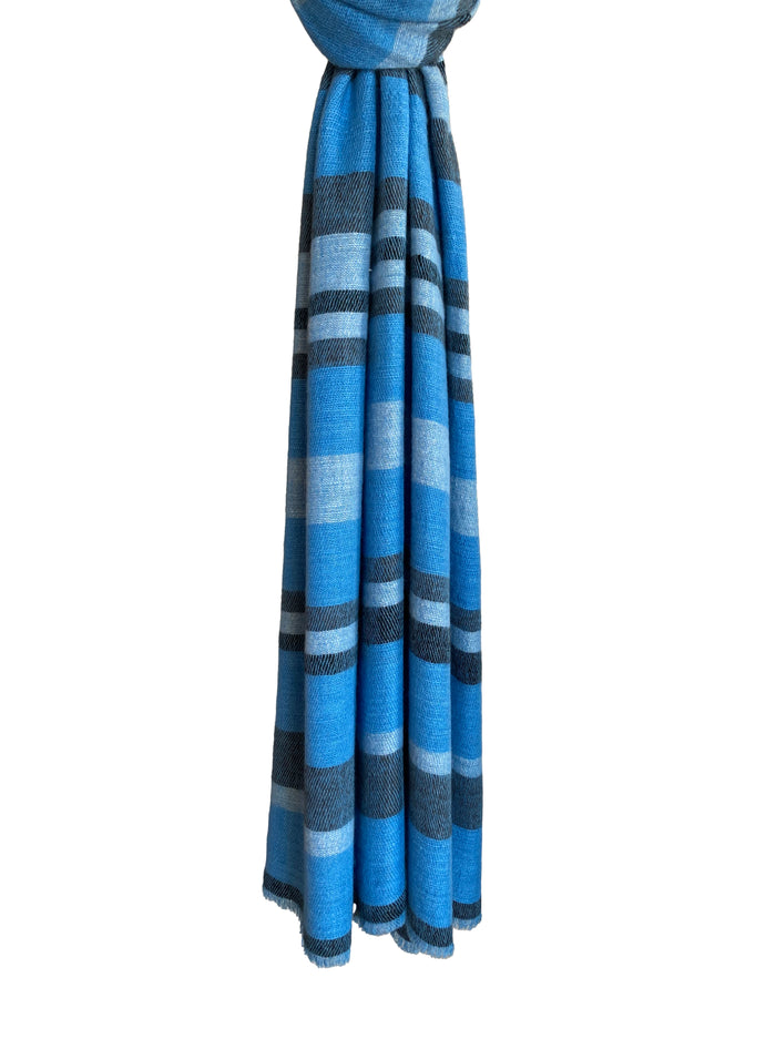 Denis Colomb Annapurna Stripe Stole Tengri Blue + Cash Blue + Moonless + Black