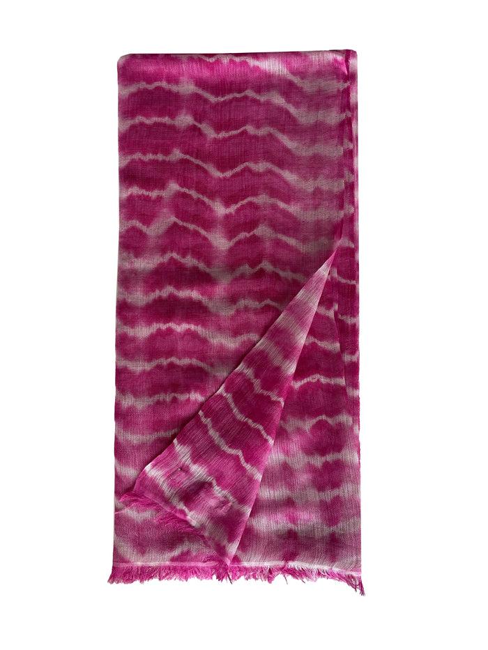 denis colomb Boa Tie Dye Shawl Pale Hibiscus + Bright Fuchsia