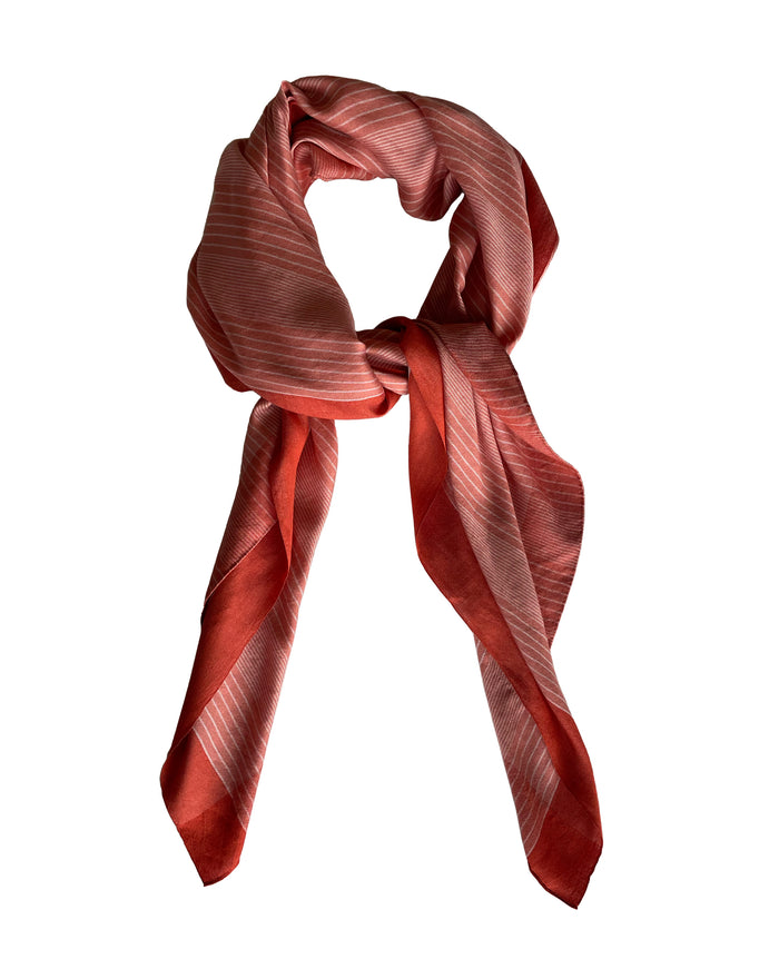 Denis Colomb Casablanca Foulard LRG Square Lava Red + Nude + Faded Rose