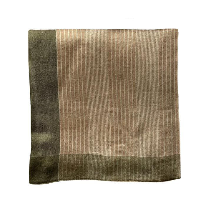 denis colomb Casablanca Foulard LRG Square Olive + Sesame + White