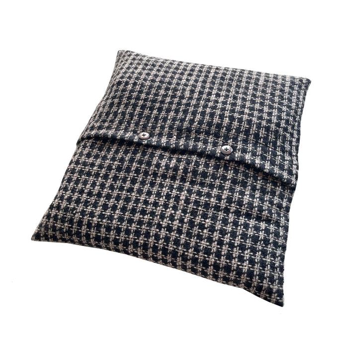Denis Colomb Cashmere Cushion Cover Black + Natural White