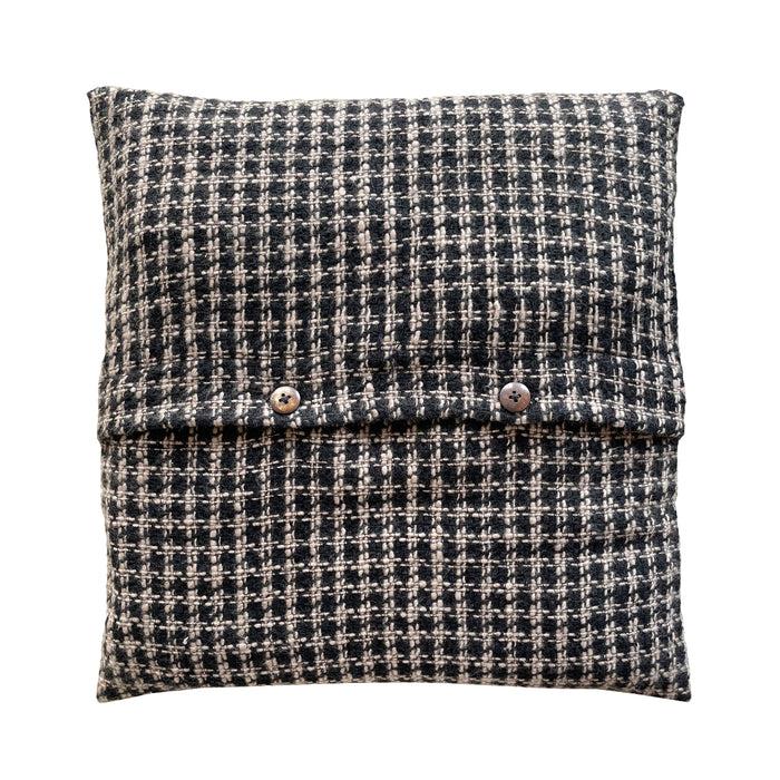 Denis Colomb Cashmere Cushion Cover Black + Natural White