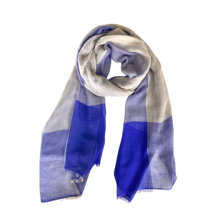 Denis Colomb Angkor Wat Shawl Blue Cobalt + Sand