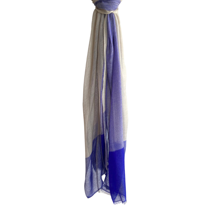 Denis Colomb Angkor Wat Shawl Blue Cobalt + Sand