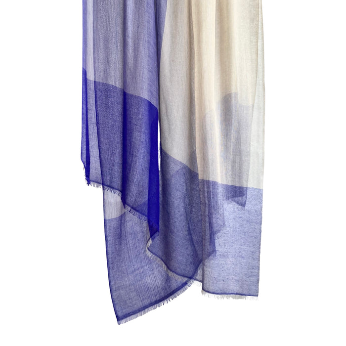 denis colomb Angkor Wat Shawl Blue Cobalt + Sand