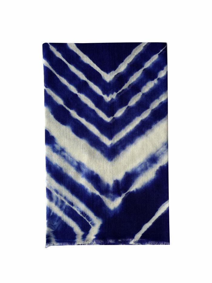 Denis Colomb Angkor Wat Tie Dye Shawl Blue Cobalt